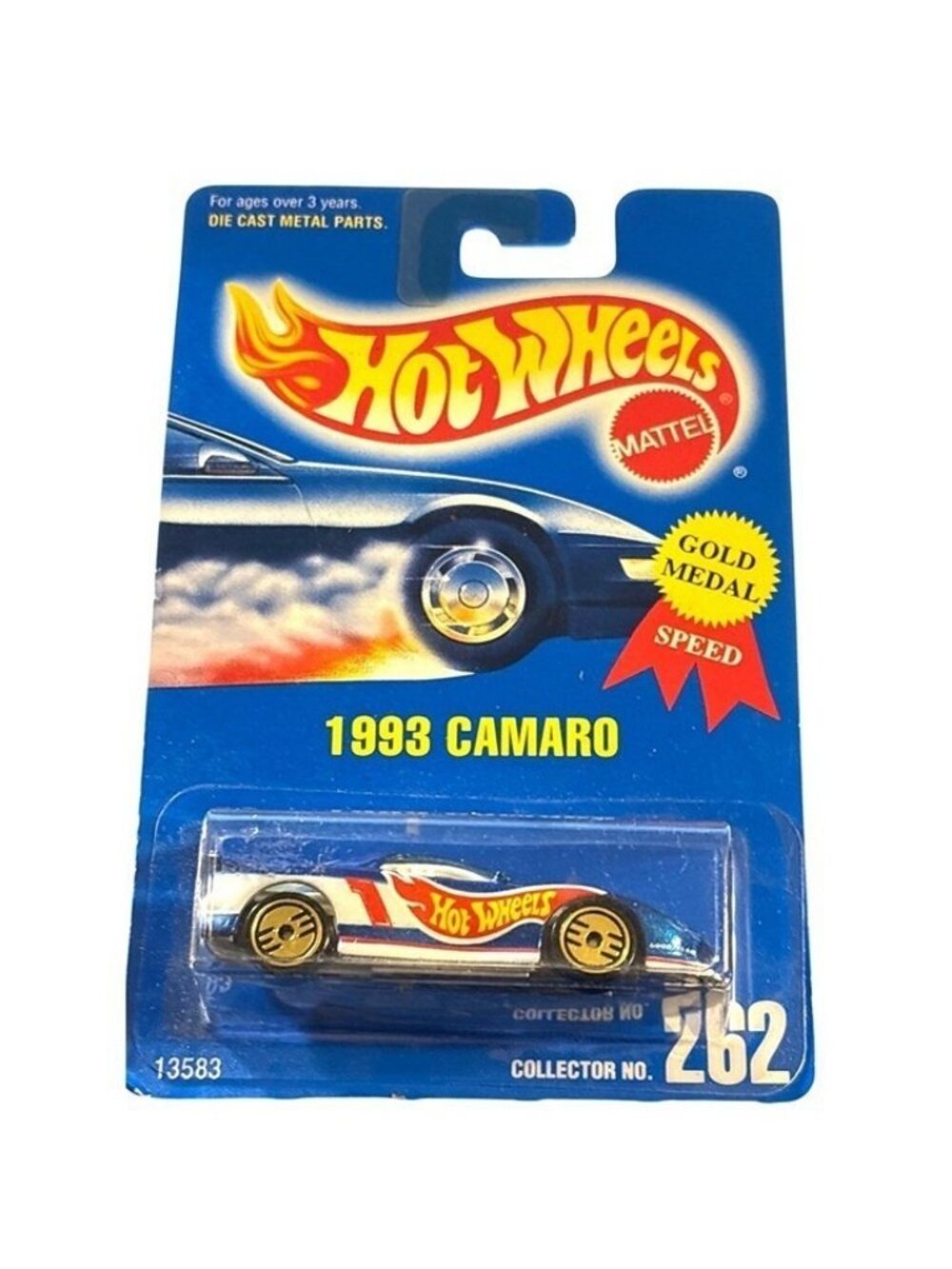 Vintage Die Cast Hot Wheels 1993 Camaro Collector 262 Car Gold Metal Speed 1991